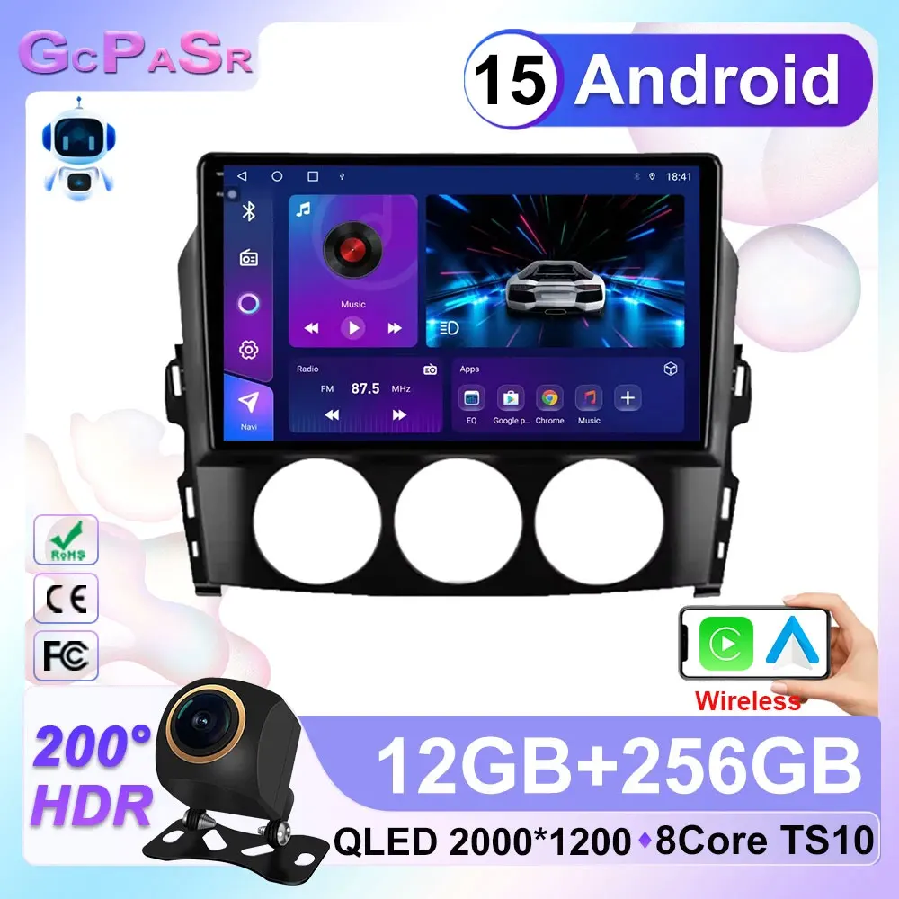 

Car Radio Multimedia Video Player For Mazda MX-5 MX5 MX 5 NC 2005-2015 Head Unit 4G WiFi Bluetooth DSP Wireless Carplay No 2DIN