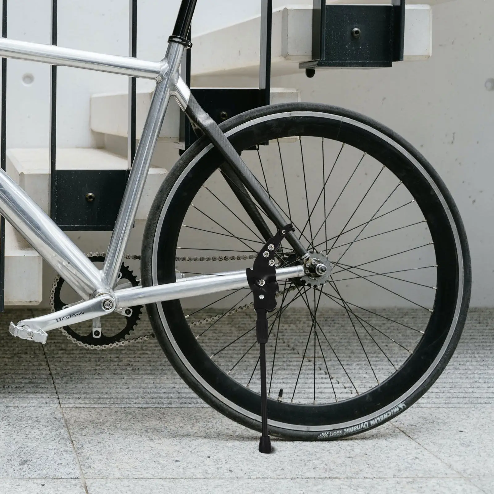 

1Pcs Sturdy Aluminum Alloy Bicycle Kickstand Easy Install Rear Side Stand for Road Bike Parking Rack Foot Brace Leg Support