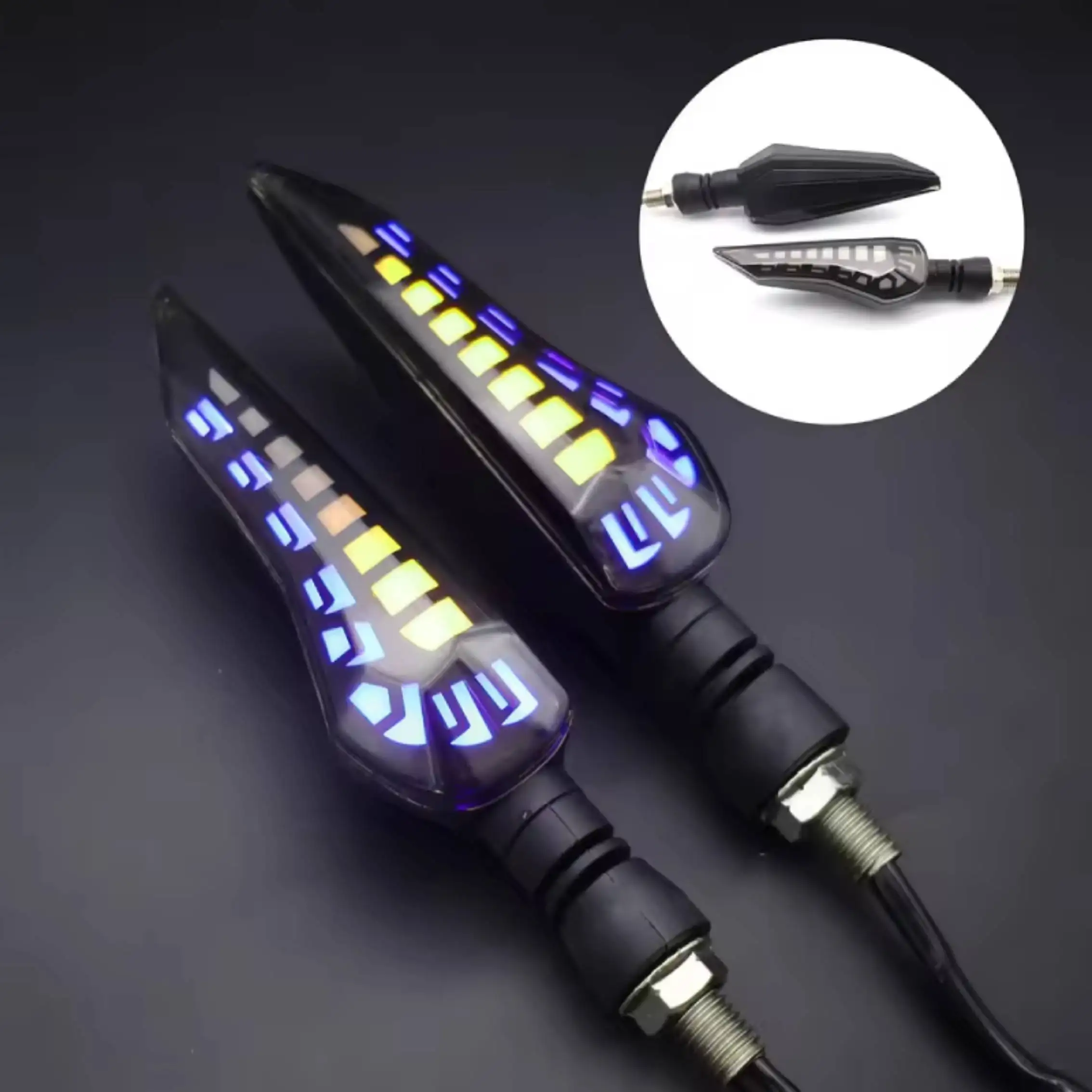 

A pair For Yamaha Honda Suzuki Universal Motorcycle LED Turn Signal Light ABS Flowing Indicator Lamp Running Blinker Brake Light