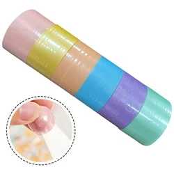 6 Rolls Van Zelfklevende Tapes Gekleurde Tapes Diy Kleverige Tapes Decompressie Kleverige Bal Tapes Fidget Parelmoer Lijm Bal Tape