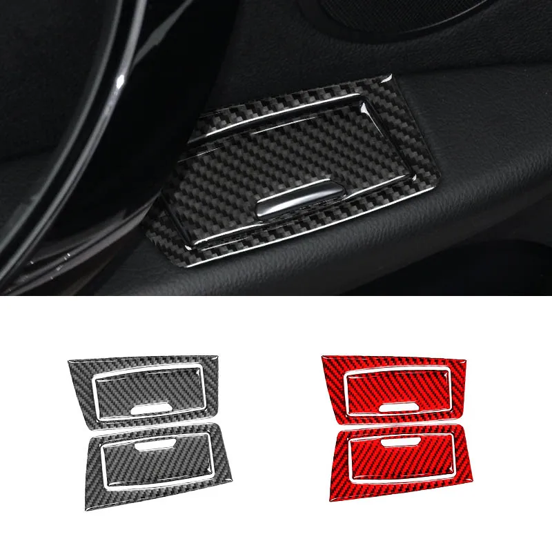 

For BMW 3 Series F30 2013-2018 Accessories Carbon Fiber Interior Car Rear Door Armrest Storage Box Trim Cover Frame Stickers