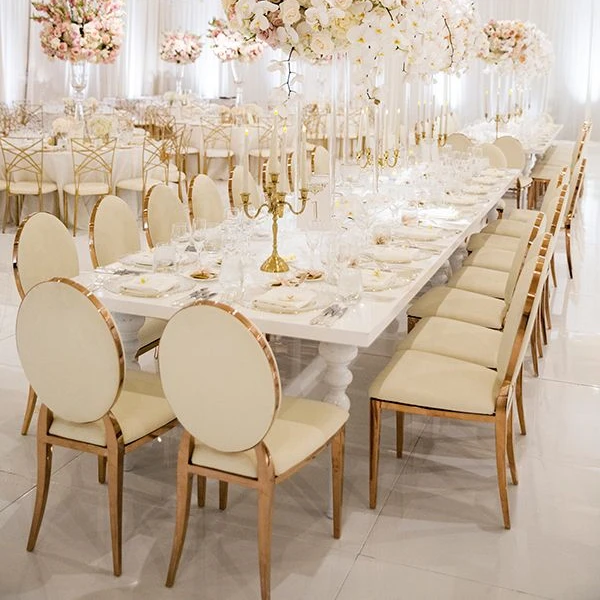 New model Modern Gold Round Shape Stainless steel dining chair hotel banquet Chiavari chair