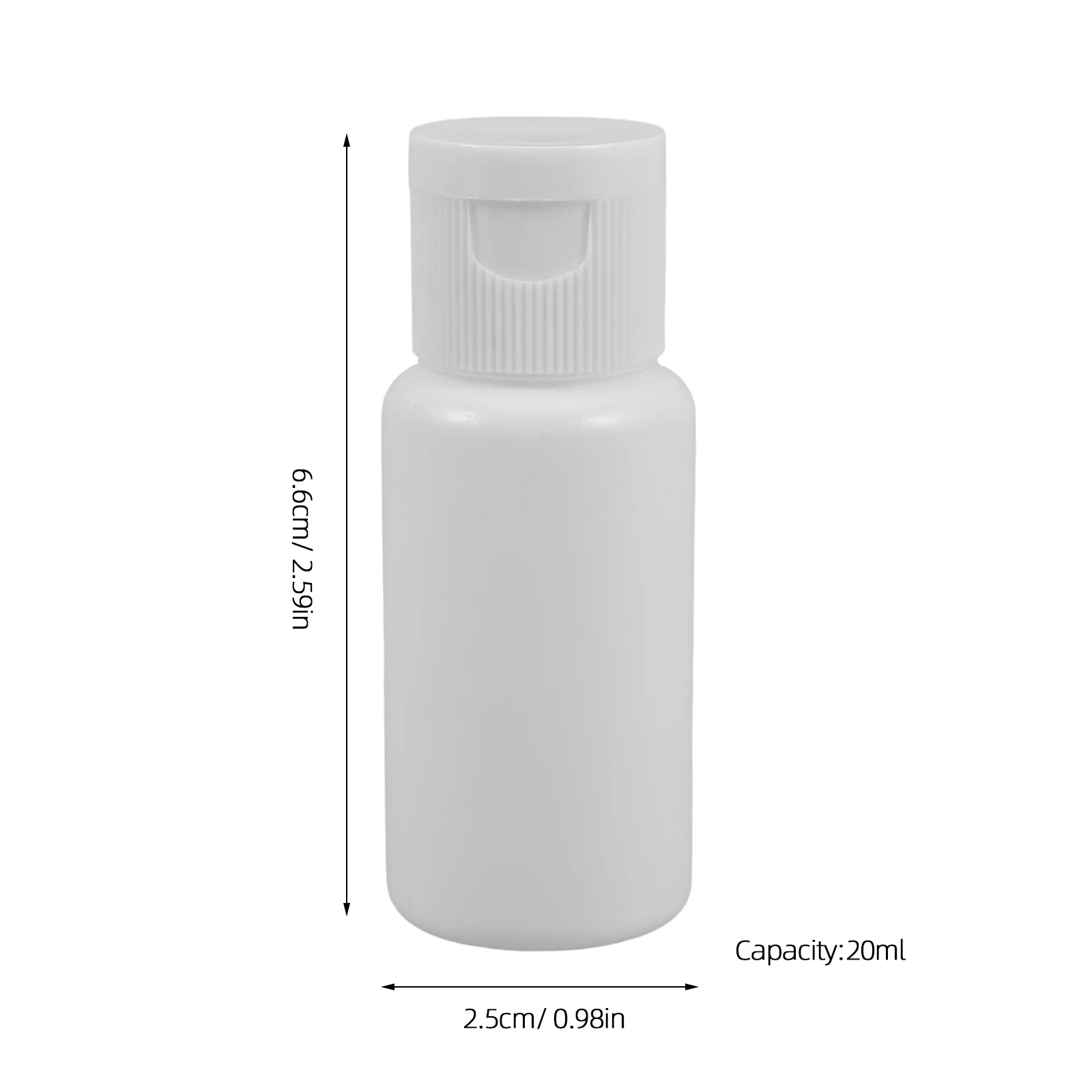 5 stuks flessen 20 ml hervulbare flip-dop draagbare reiscontainers reisformaat lotion shampoo vloeibare verpakking