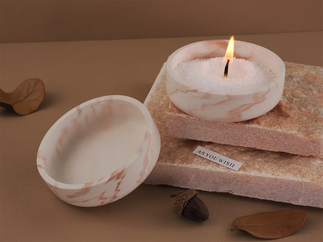 Wave Shape Storage Dish Mold Round Bowl Candle Holder Vessel Gypsum Epoxy Resin Silicone Mold DIY Desktop Decoration