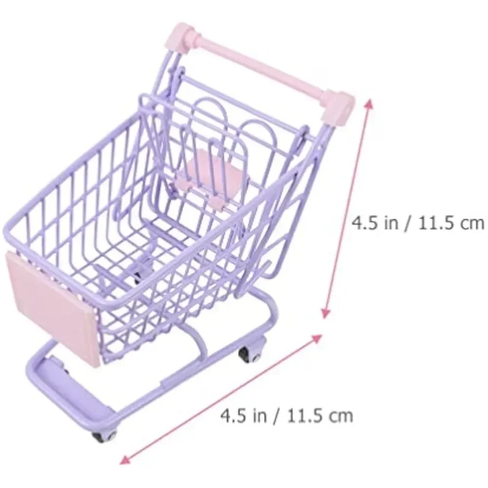 Mini Shopping Kids Craft Toy Shopping Utility Cart Storage Toy Holder Gifts for Children Cart Simulation Supermarket Handcart