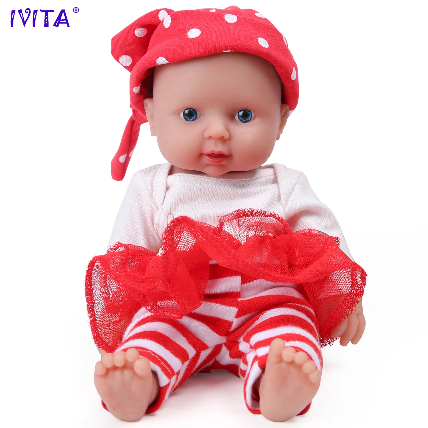 IVITA 100% Silicone Reborn Baby Dolls Painted Realistic Baby Doll Lifelike Newborn Wholesale Toys for Children Christmas Gift