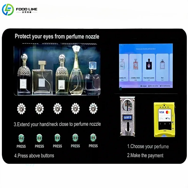 Customized High Capacity Multi Flavor Perfume Vending Machine Automatic Fragrance Vending Machine for Supermarket and Busy Areas