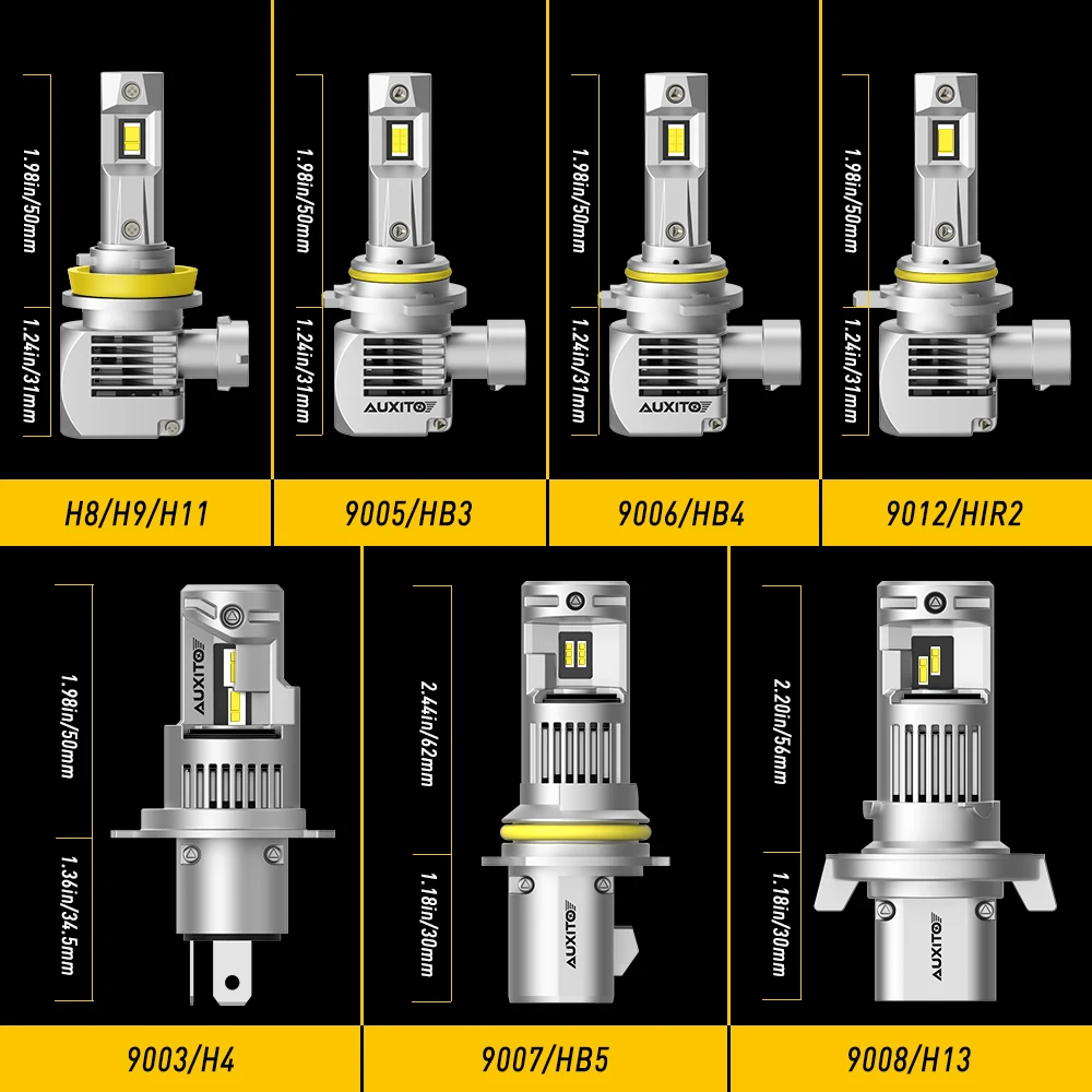 2 sztuki AUXITO 20000lm wysokiej mocy H8 H11 reflektor LED CANBUS H4 H13 9007 9012 HIR2 9005 HB3 9006 HB4 lampa samochodowa ledowa żarówka do