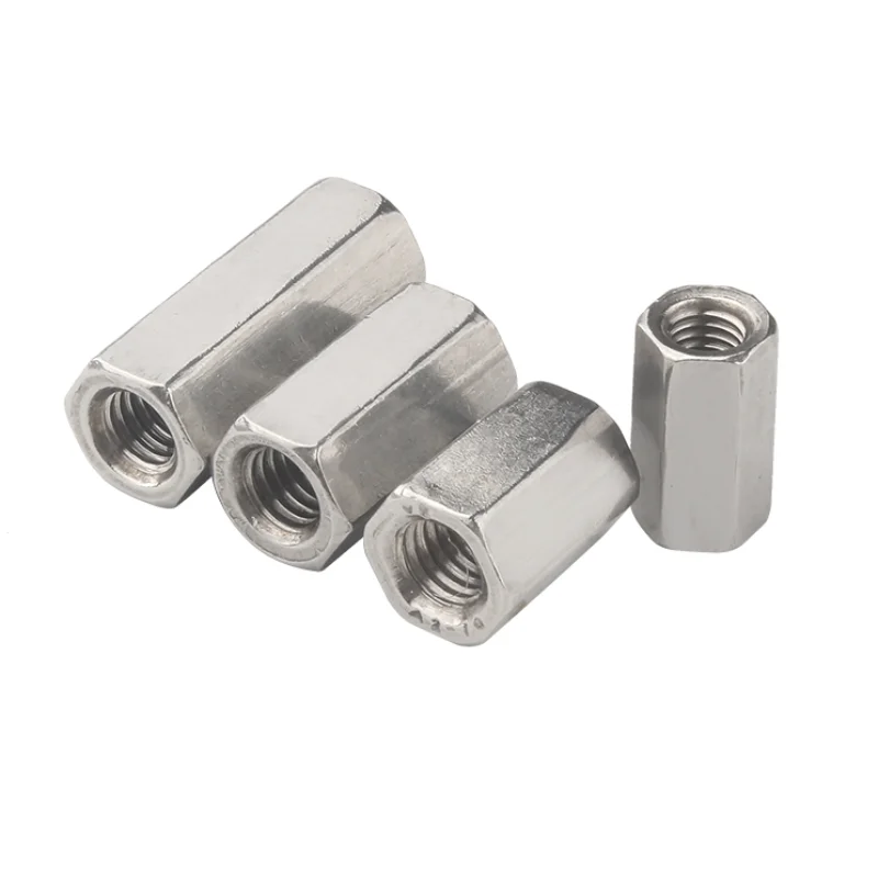 M5 M6 M8 M10 Hex Coupling Nuts 304 Stainless Steel Rod Coupling Extension Nut Connection Threaded Bar Stud Long Nuts