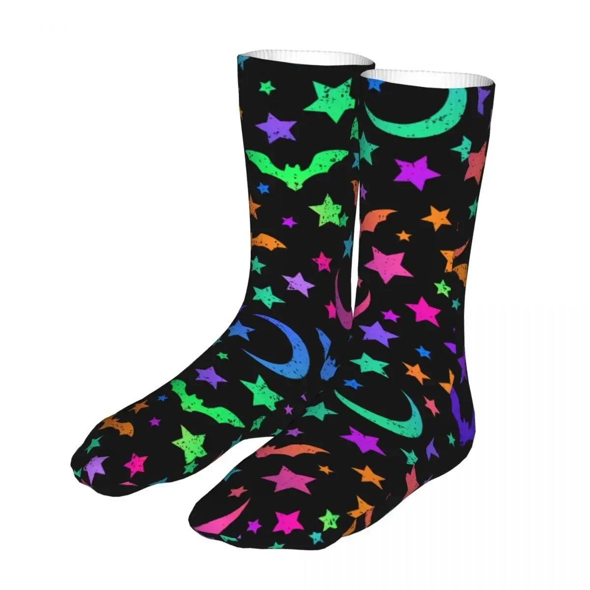 New Socks Men's Women's Crazy Bats Moon And Stars  Skateboard Stockings Spring Summer Autumn Winter