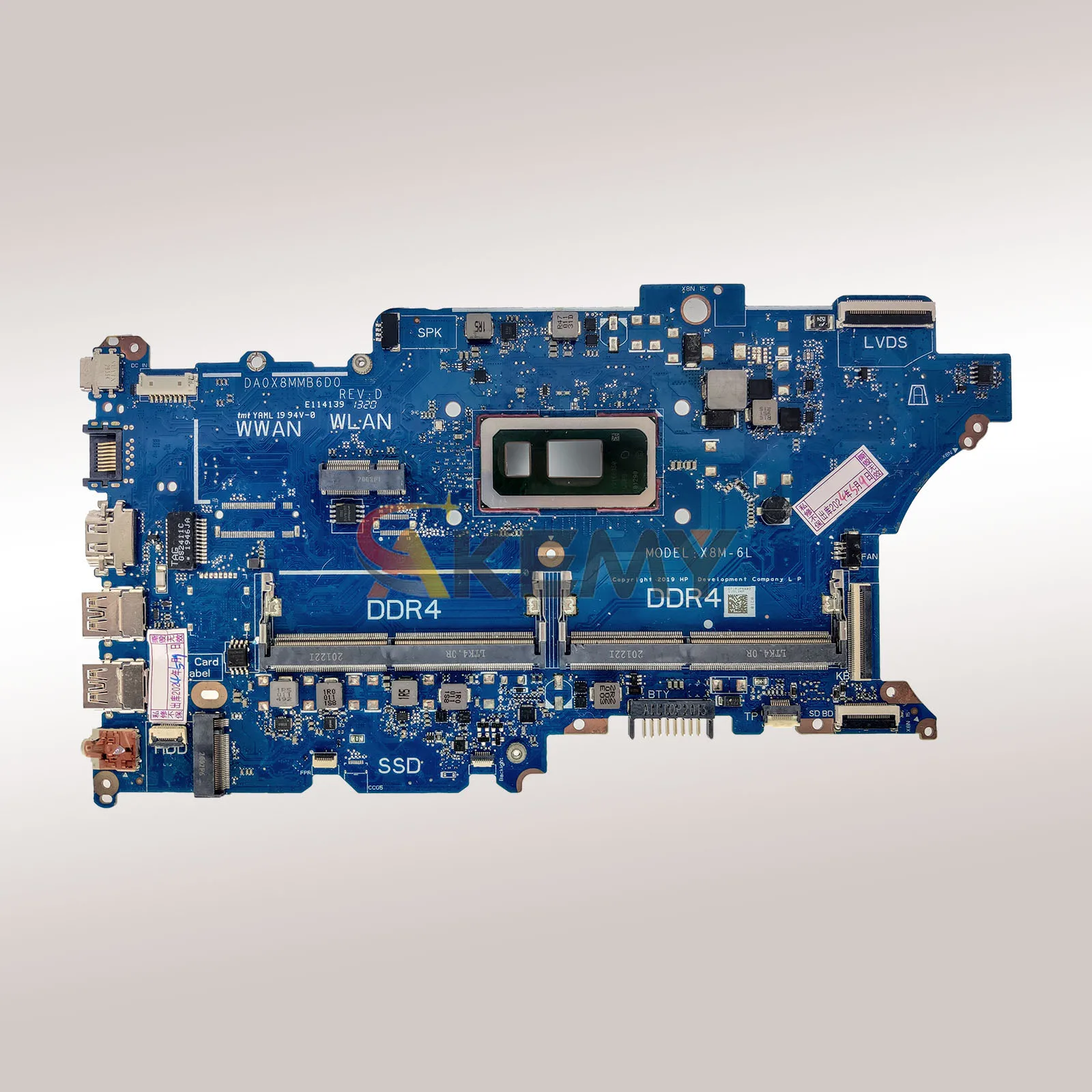 Placa base para ordenador portátil DA0X8MMB6D0 para HP ProBook 440 G7 450 G7 con i3 i5 i7 CPU de 10. a generación L78085-601 L78083-601 100% completamente probado