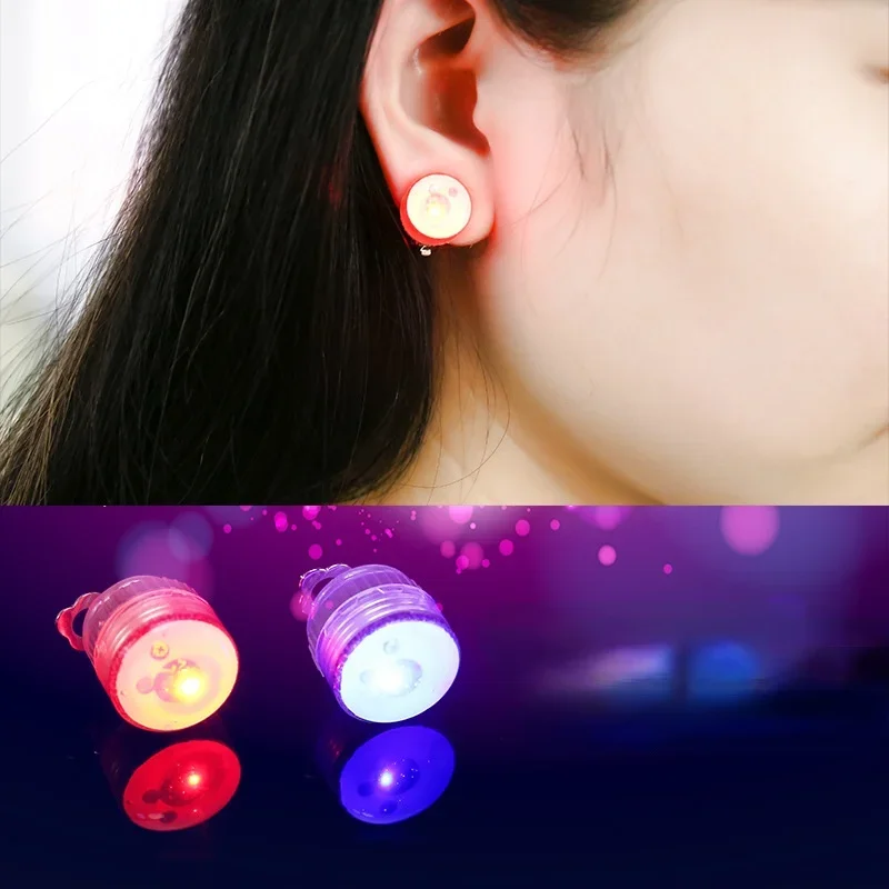 

24 Pair LED Light Ear Stud rings Bar Party Clip Masquerade Props Gifts Cosplay Wedding Festival