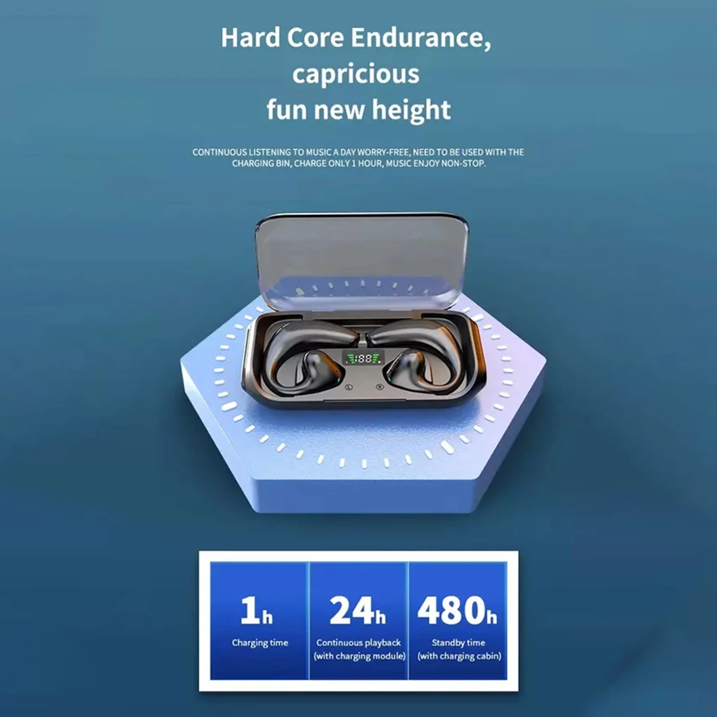 Lekkie słuchawki douszne z technologią przewodnictwa powietrznego dla naturalnego dźwięku - dźwięk radia 9D