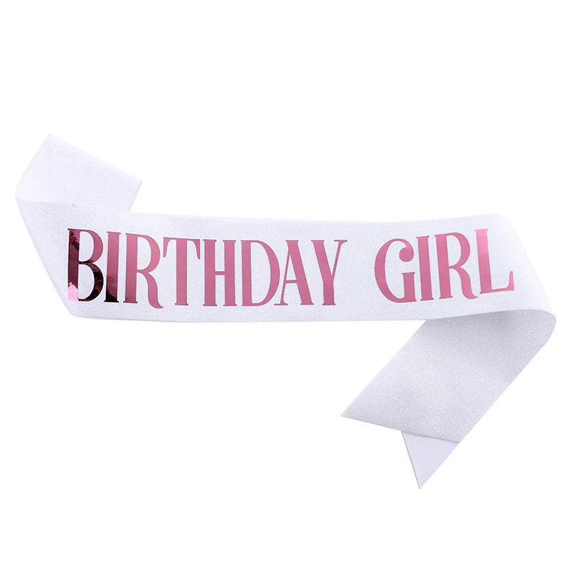 New Style Birthday Party Supplies Fashionable Satin Straps Etiquette Belt BIRTHDAY QUEEN Girls Birthday Bronzing Letter Belt
