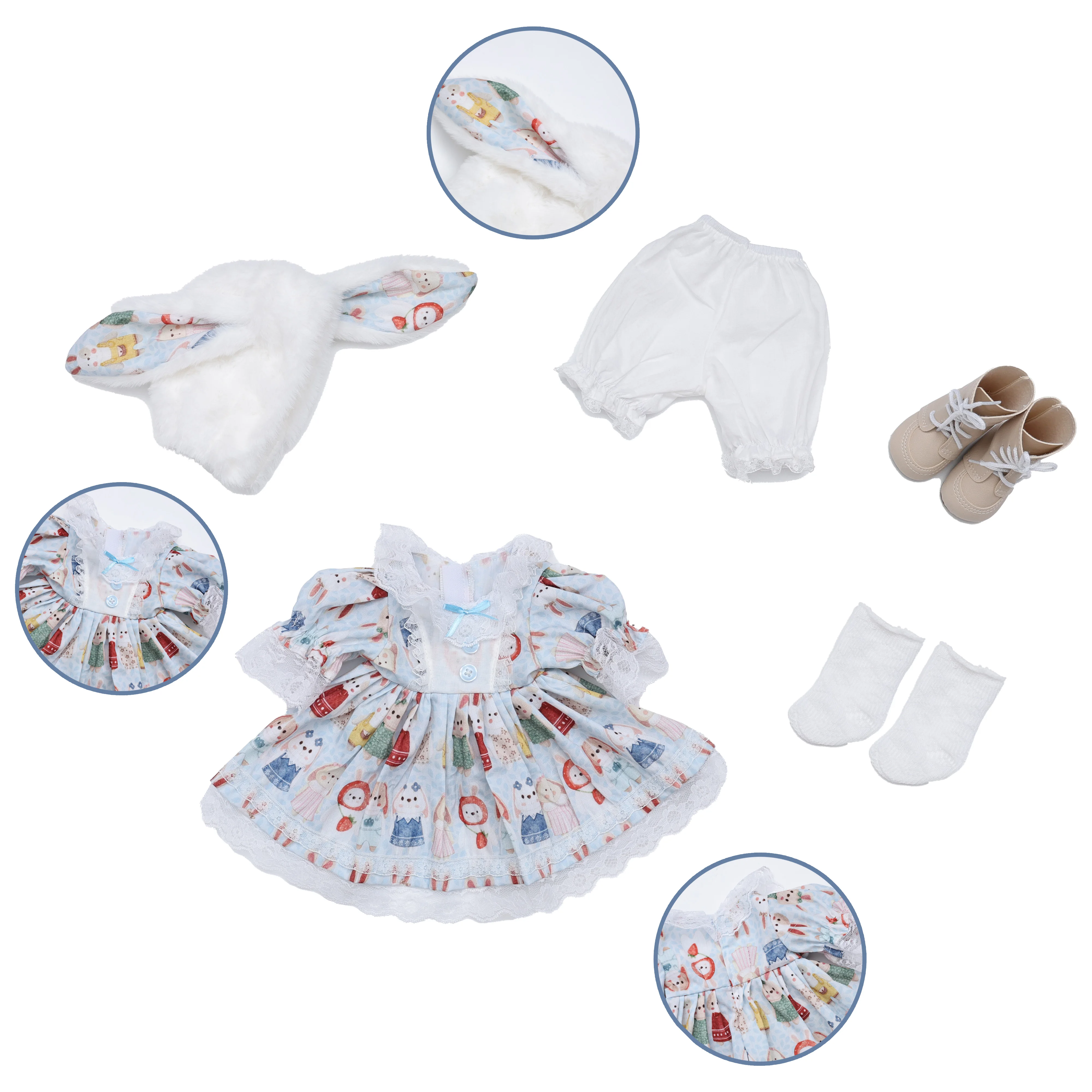 

Cloveray Kawaii Doll Clothes Original Design Suitable 18-Inch Dolls Dressing Up Doll Role Playing Dress Up Accessories