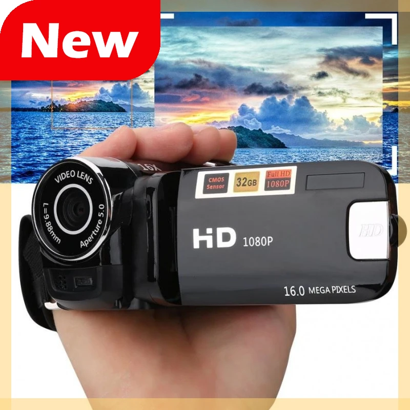 Video Camcorder 720P Full HD 16MP DV Camcorder Digital Video Camera 270 Degree Rotation Screen 16X Night Shoot Zoom