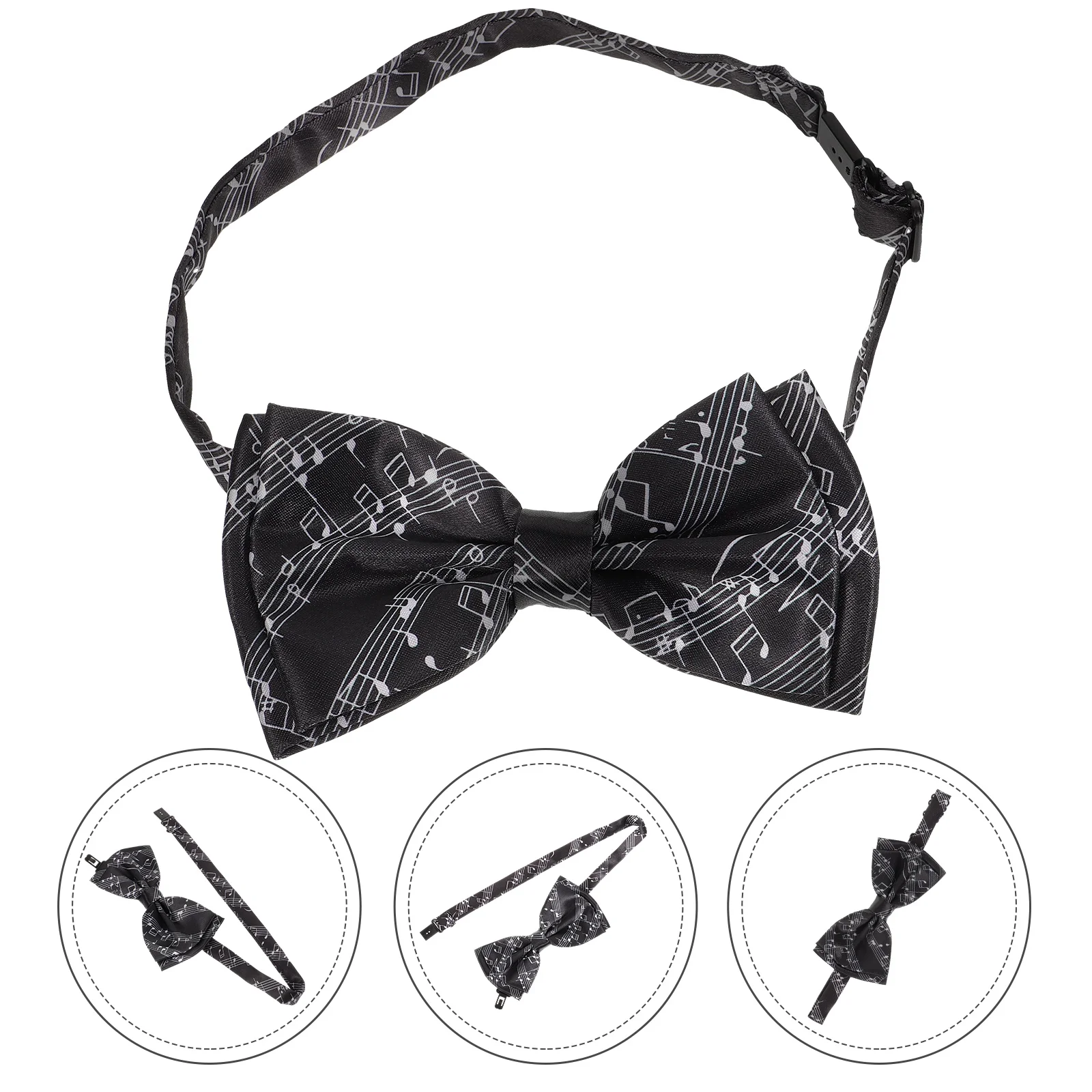 Receive Flowers Musical Note Bow Tie Man Campus Polyester Sage Bowtie