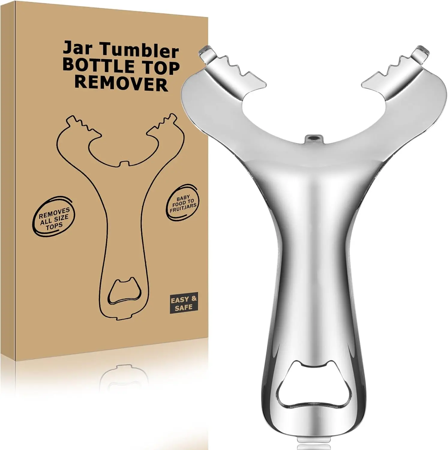 

Multifunctional Mason Jar Opener, Easy Twist Manual Handheld Top Remover for No Lid Dents or Damage, Lifetime Use
