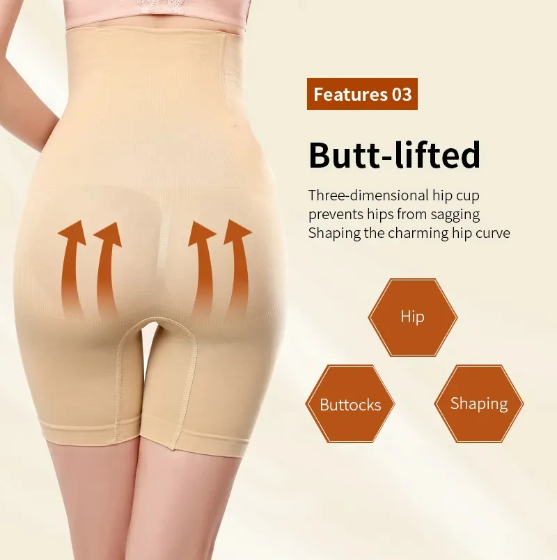 Damenunterwäsche, hohe Taille, formend, Boyshort, Höschen, Bauchkontrolle, Po-Lifting, Schlankheits-Shorts, Shapewear, nahtloser Shaper – Detail 6