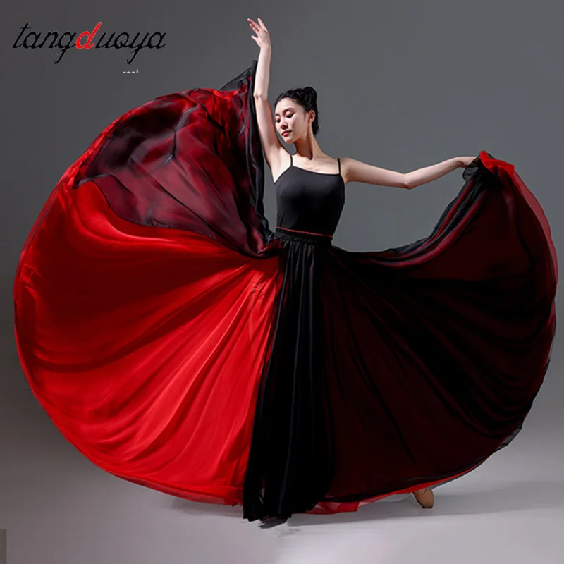 720Degree Skirt Wrap Ethereal Half length skirt Women Classical Dance Skirts Training Skirt Elegant Double Chiffon Swing Skirt