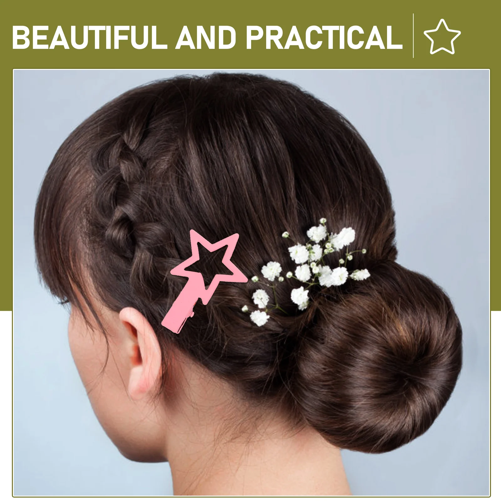 

12 Pcs Candy Color Metal Star Hair Clips Women Girls Lightweight Durable Decorative Accessories Pink Yellow Green Blue White