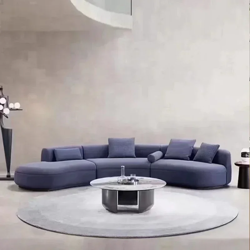 Curved fabric sofa special-shaped light luxury minimalist living room corner