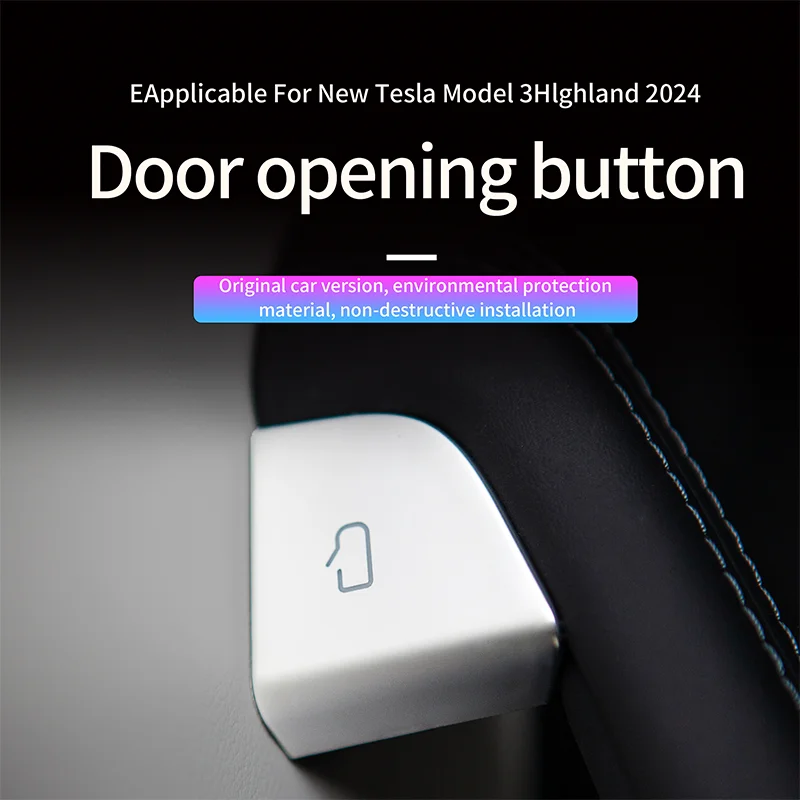 For Tesla Model 3 Highland 2024 Car Open Door Button Decor Sticker Door Switch Trim Frame Cover Car Interior Protector Stickers