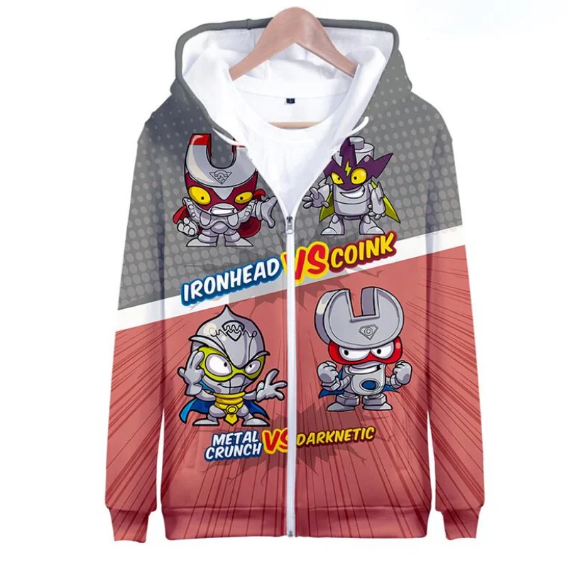 Animic Super Zings Zip Hoodie Pullover Hooded Sweatshirt Boys Girls Kids Cartoon Long Sleeve Zipper Jacket Children Clothes