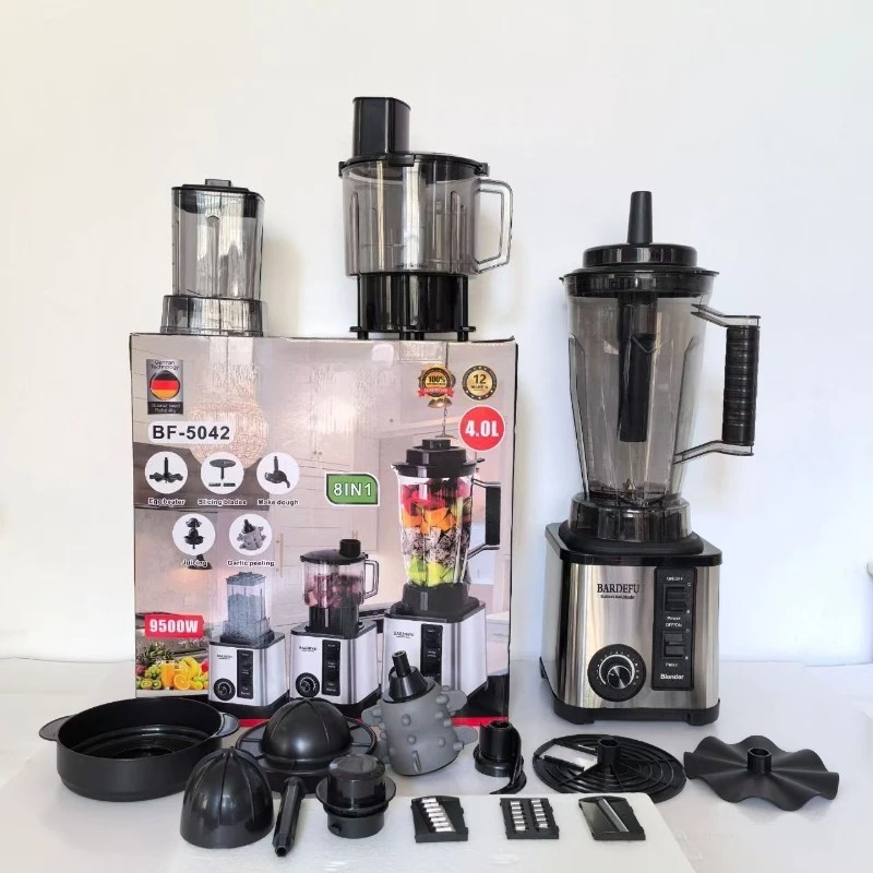 4L 8‑In‑1 Large‑Capacity Stainless Steel Blender, Meat Grinder Juicer For Kitchen Food Making Home Kitchen Supply