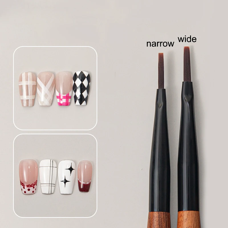 Pennello professionale per nail art scozzese per tartan e linee Pennello da disegno per pittura con dettagli sottili Strumento per unghie per manicure con estensione gel UV fai-da-te
