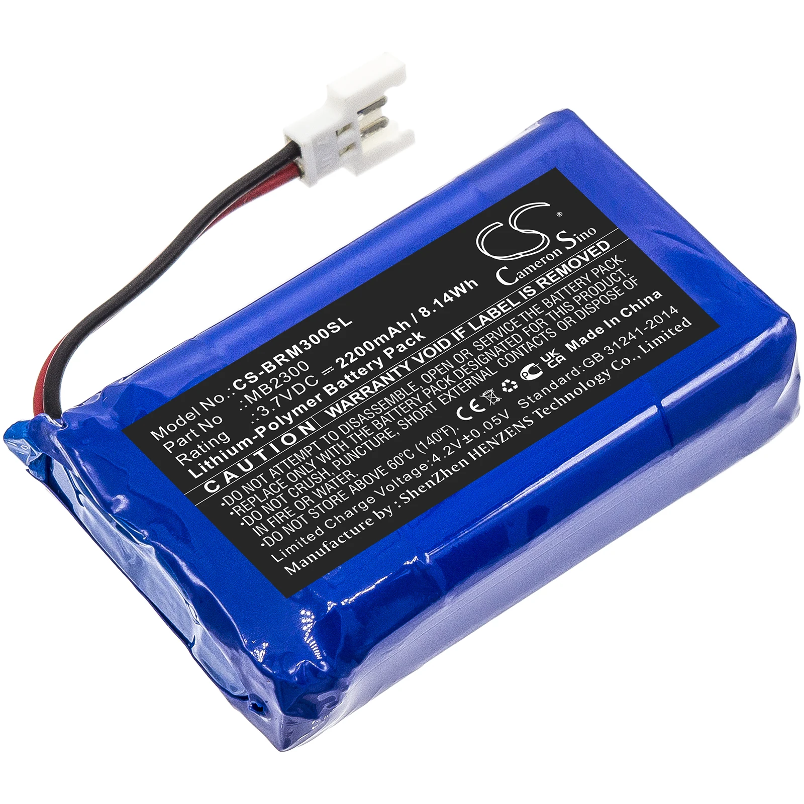 CS Personal Care Battery for Breo idream 3 iNeck Fits MB2300 2200mAh/8.14Wh Li-Polymer 3.70V CS-BRM300SL