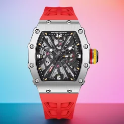 PAGANI DESIGN Luxury Mens Quartz Watches Barrel Shape Waterproof Wrist Watch For Men VH65 Silicone Luminous Sapphire Mirror
