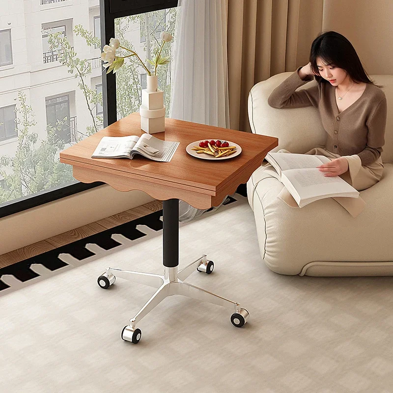 

Brown Metal Design Coffee Table Living Room Extendable Luxury Modern Side Table Folding Nordic Lift Stolik Kawowy Furniture