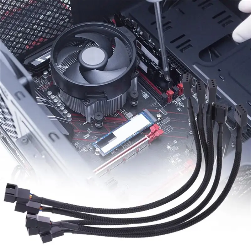 20PCS 4 Pin PWM Connector Case Fan Extension Power Cable 26Cm For Compure CPU Cooling System For Computer Connector Fan