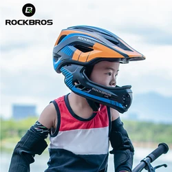 ROCKBROS Cycling Bike Helmet Full Covered Child Helmet EPS Parallel Car Children Helmet 2 In 1 Sport Safety Riding Helmets