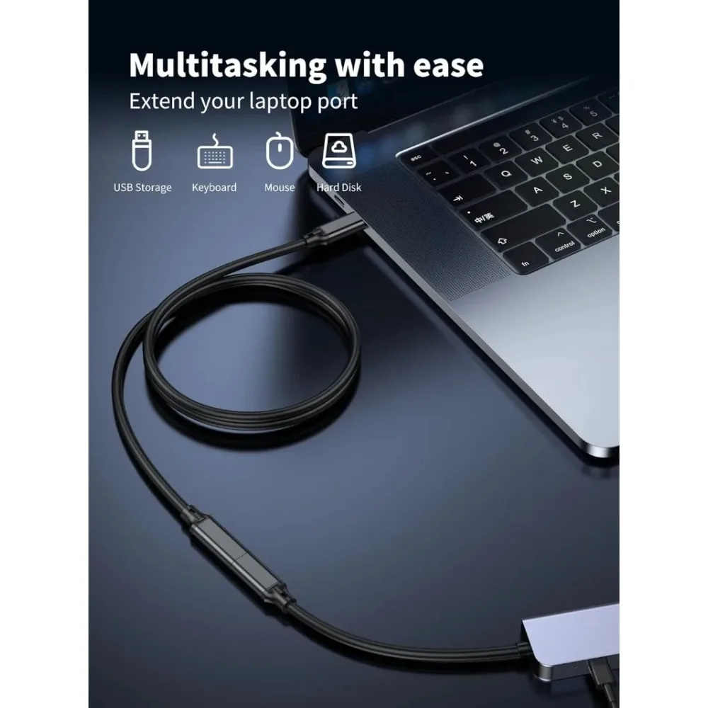 Type C Extension Cord USB C Male to Female Extensor Connector Charger Wire Monitor Display Signal Reach