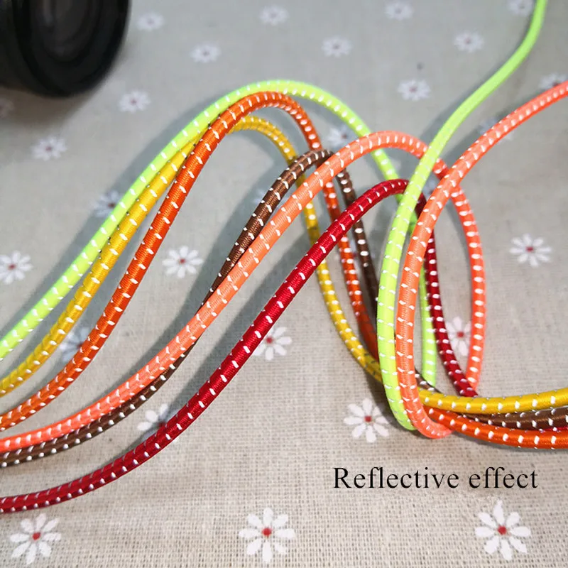 3 M Colorful Reflective 3mm Round Elastic Band Cord Elastic Rope Rubber Band Elastic Line DIY Shoelace Sewing Accessories