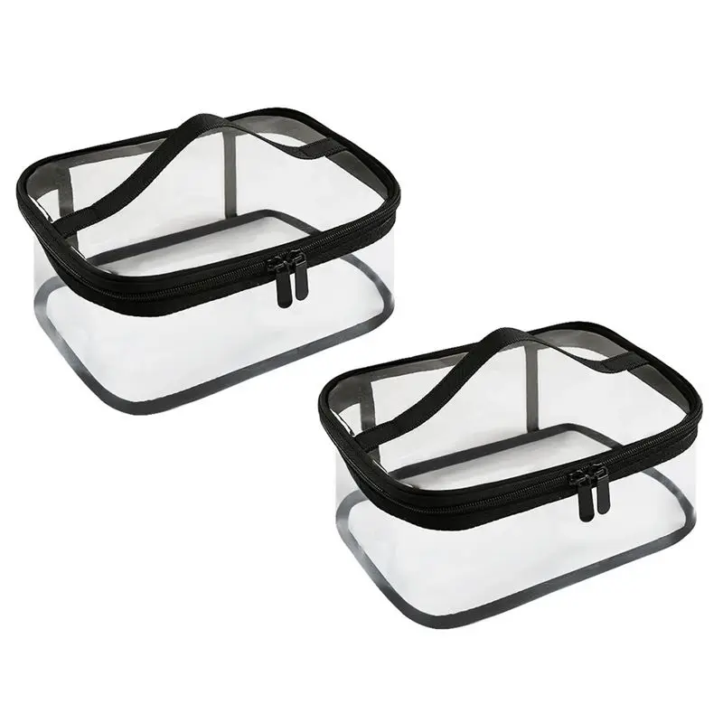 A21I-Building Blocks Organizer Travel Transparent Pouch For Building Blocks Storage Box Set Of 2 PVC Board Carrying Case