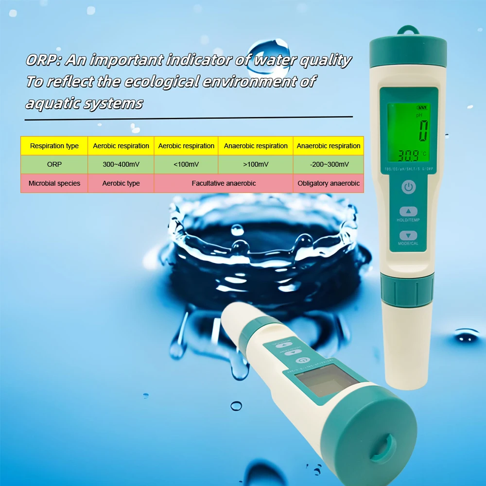 Water Quality Tester Pen 7 in 1 TEMP/Salinity/ORP/SG/PH/TDS EC Meter For Aquaculture Swimming pool