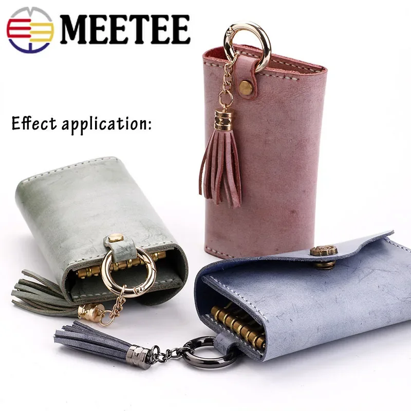 Meetee 10Pcs 10-60mm Metal Spring O Ring Openable Keyring Trigger Snap Clasp Clip Bag Belt Strap Chain Buckles Accessories