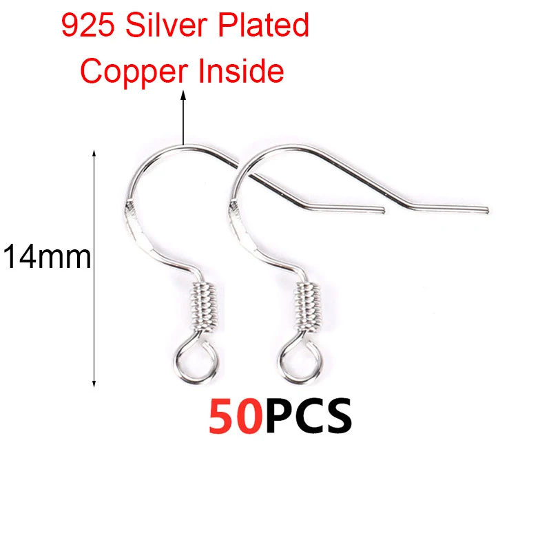 Boucles d\'oreilles en argent Sterling 925, crochets hypoallergéniques Anti-allergie, Lot de fermoirs pour la fabrication de bijoux à faire soi-même,