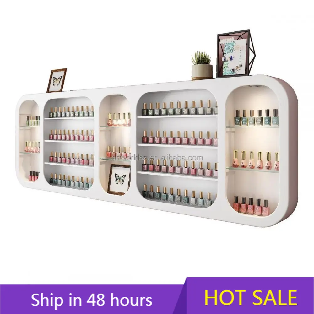 

YTYIN Artworld Displays Shop Interior Design Furniture Custom Fashion Nail Beauty Shop Wall Mounted Nail Polish Display Cabinet