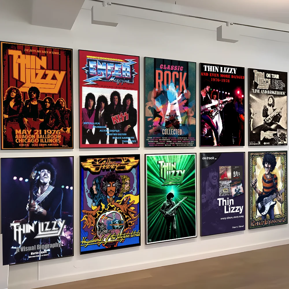 Classic Rapper Thin Lizzy Band Good Quality Prints and Posters Waterproof Paper Sticker Coffee House Bar Posters Wall Stickers