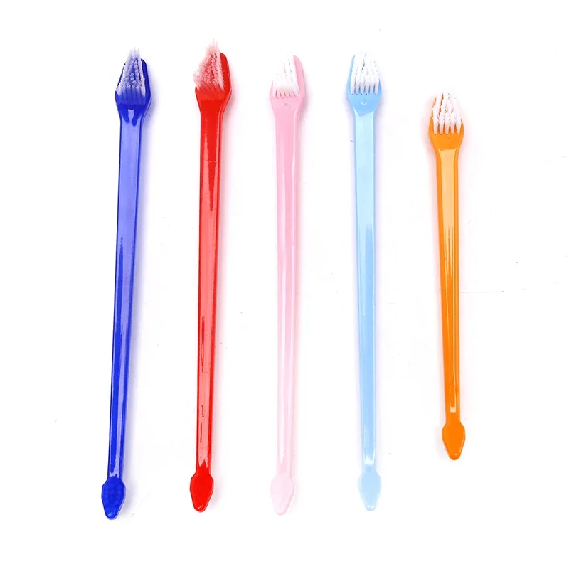 4Pcs Pet Cat Dog Tooth Finger Double Ended Brush Care for Pet Toothbrush 17CM Plastic Cat Toothbrushes Pet Toothbrushes