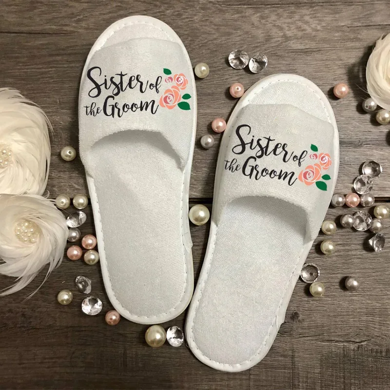 bride Bridesmaid maid of honor sister mother of the groom Slippers wedding Bachelorette hen Party Bridal shower Proposal gift