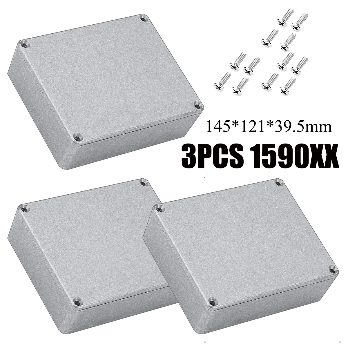 3 STKS Aluminium Stomp Box Behuizing voor DIY Gitaar Effectpedaal-12 Maten (1590A/B/BB/C/D/DD/G/LB/XX/BB2/125B/1032L)