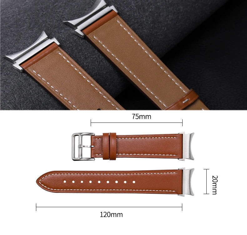 Leather Strap for Samsung Galaxy Watch 6 Classic 47mm 43mm 44mm Band No Gaps Bracelet Correa for Galaxy Watch 4 5 Pro Strap