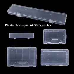 Plastic Transparent Storage Box Transparent 4 Sizes Jewelry Beads Container Square Fishing Tools Accessories Packing Boxes