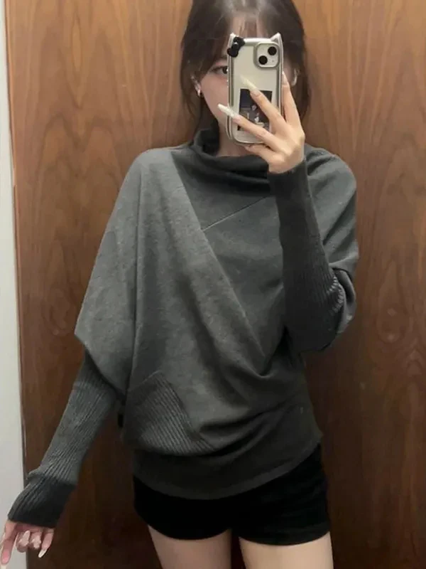 

Весенне-осенний модный свободный женский вязаный свитер: повседневный, комфортный, с длинными рукавами