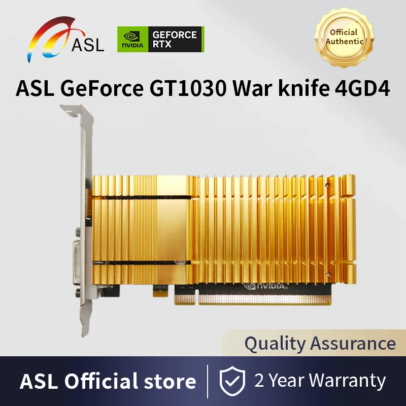 Imagem -01 - Asl Nvidia Geforce gt 1030 4gb Ddr4 Pci-e 3.0 Altura Total Baixo Perfil Placa de Vídeo para Jogos Placa Gráfica Hdmi-compatível Dvi para pc